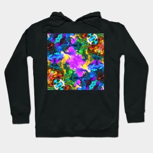 Psychedelic Hippie Square Pink Yellow Blue Red and Green Hoodie